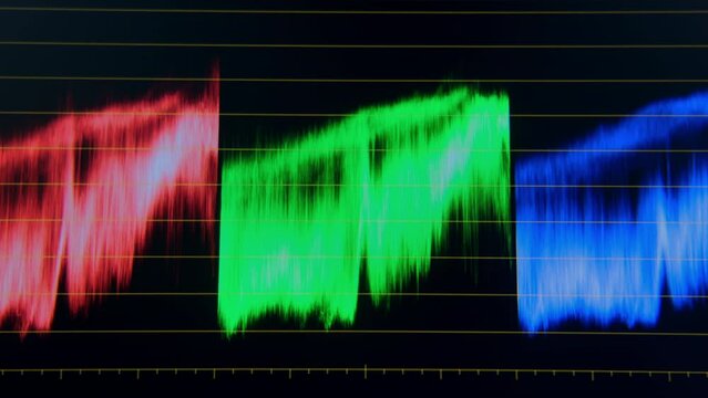 Close up footage of Video editing on a computer. Color correction work of the program for video editing, Video processing, postproduction, clip maker