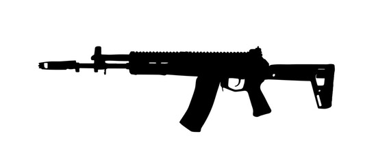 Ak-12. Weapon. Vector silhouette illustration