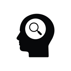 Magnifying Glass Head Silhouette Icon