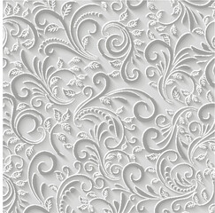 Paper 3d floral seamless pattern background