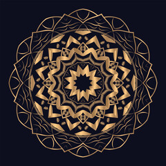 Naklejka premium Gold color luxury mandala design background illustration icon vector