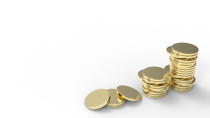 Golden coins stacks for business economics finance