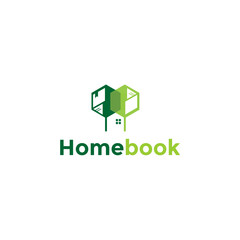 home and book design logo vector simple 
