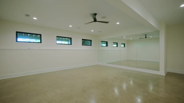 New development basement of new house. Wide shot
