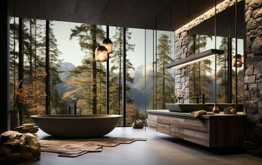 Design a Mountain Home with an Echoing Tub