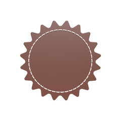 blank brown leather tag, star type empty label 