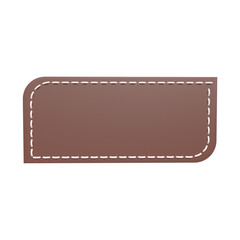 3D realistic brown leather tag 