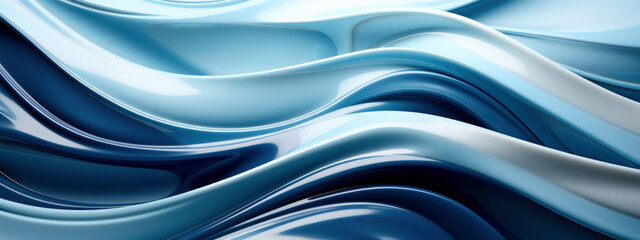 Fototapeta premium abstract wavy background in blue and white colors. abstract and still life. minimalism style. modern design, business and website design concept.banner