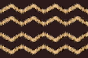 Ethnic Ikat fabric pattern geometric style.African Ikat embroidery brown Ethnic oriental pattern brown background. Abstract,vector,illustration.Texture,wallpaper,frame,decoration,carpet,motif.