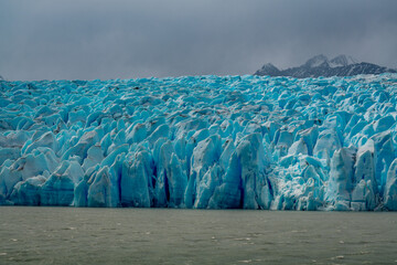 Grey glacier in Torres del Paine National Park, in Chilean Patagonia
