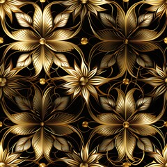 golden repeating pattern - endless fine structure - ai generated