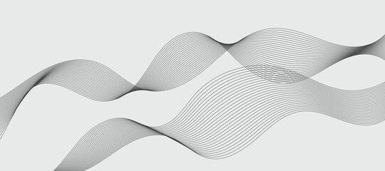 Modern vector background with black wavy lines.