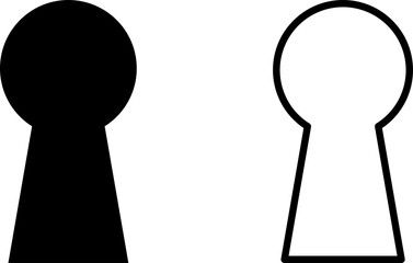 Door key hole icons. Security, protection concept. PNG