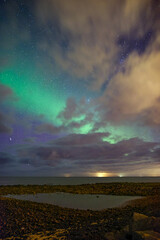 aurora borealis over the sea in Iceland
