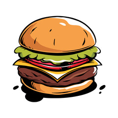 burger vector illustration with white background