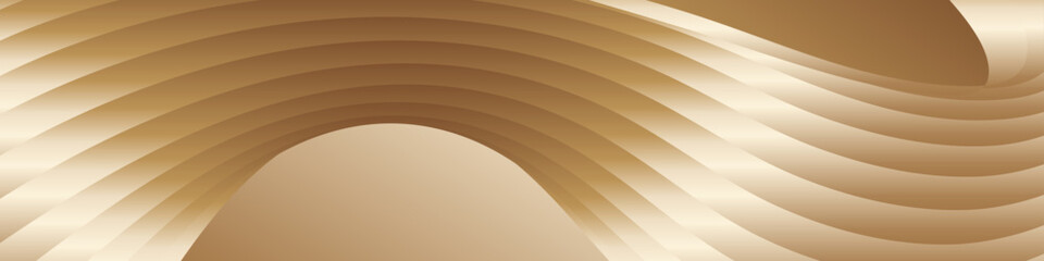 Obraz premium Wavy golden parallel gradient lines, ribbons, silk. Golden with shades of yellow background, banner, poster. eps vector