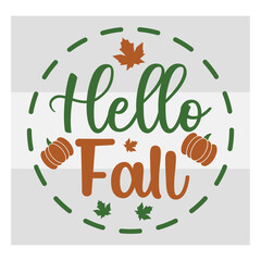 Hello Fall Svg, Fall Svg, Autumn Svg, Thanksgiving Svg, Grateful svg, Thanksgiving Quote, Cut Files for Cricut,