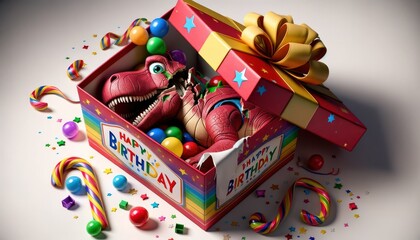 Unwrapped Sorrows: Damaged Toy in a Vibrant Birthday Box