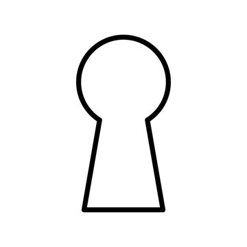 recommend clip art: Door line keyhole icon. Vector illustration isolated on white background
