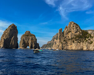 Fototapeta na wymiar Rocks and sea, Capri Island, Italy