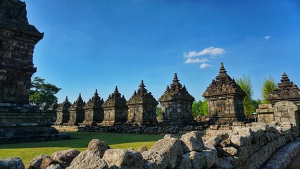 View of Plaosan Temple, also known as the "Plaosan Complex", one of the Buddhist temples located in Bugisan village. Klaten, Indonesia
