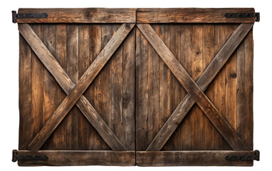 Old Wooden Barn Door on Transparent background - obrazy, fototapety, plakaty