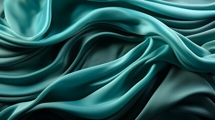 Obraz premium Dark green silk satin texture background with Beautiful wavy soft folds on the surface of the fabric