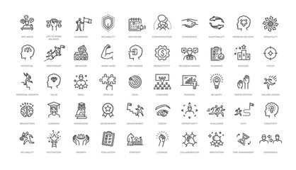 Personal Growth Vector Line Icons
