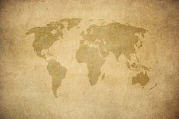 Fototapeta premium Old map of the world in grunge style. Perfect vintage background...
