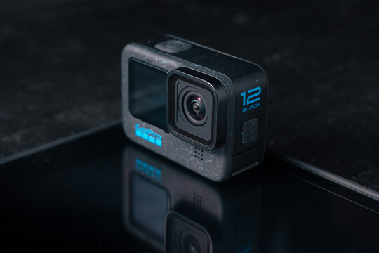 Hong Kong, Hong Kong - Oct 18, 2023: GoPro Hero 12 Black action camera.