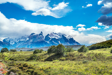 Naklejka na ściany i meble Torres del Paine National Park, in Chilean Patagonia