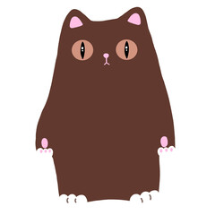 Cute Brown And White Cat Mascot Character Kawaii Cartoon illustration Cute Cat Cat Sticker Cute Element