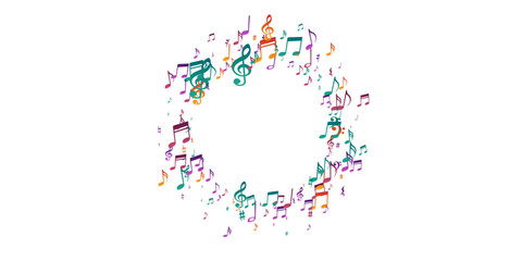Musical notes flying vector design. Symphony