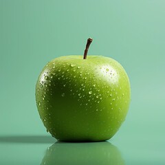 an apple with waterdrops