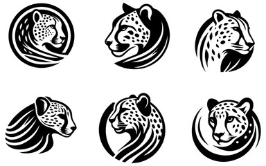 cheetah logo vector icon illustration design