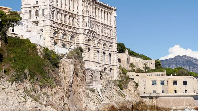 The famous Oceanographic museum on the coast of southern France in the center of the Principality of Monaco, founder Prince Albert, director Jacques Yves Cousteau, Avenue St-Martin