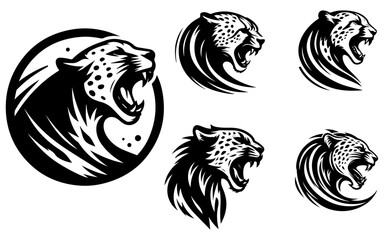 cheetah logo vector icon illustration design