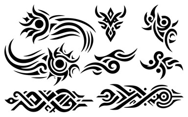 Tribal tattoo design vector illustration black color