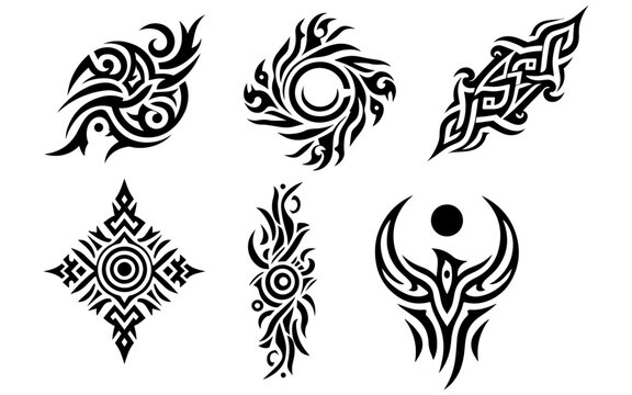 Tribal tattoo design vector illustration black color