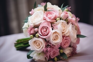 Wedding flowers bridal bouquet closeup