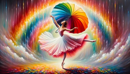 Ballet Under a Vivid Rainbow - Generative AI