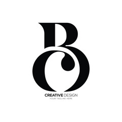 Letter Cb elegant classic stylish initial monogram typography rounded logo idea - obrazy, fototapety, plakaty