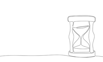 One line continuous hourglasses. Line art hourglass. Vector illustration.
