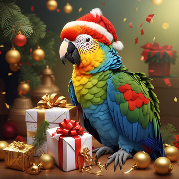 HAPPY NEW YEAR PARROT GHRISMAS GIFT PIC 2024 