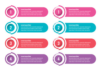 education, magazine, annual report, internet, business information template. round and bar infographic template. four options informational templates