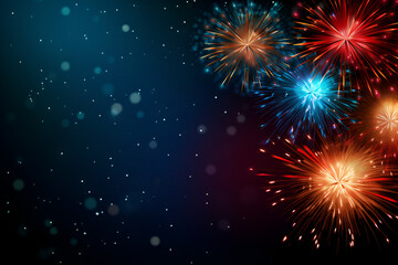 Abstract colored firework background with space for text