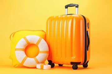 Suitcase with inflatable ring