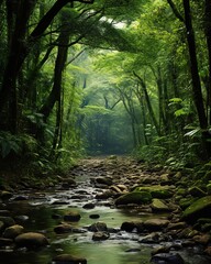 Beautiful lush rainforests in Central America.