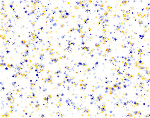 Blue and yellow stars simple vector illustration. Holiday background.