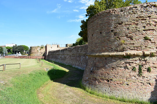 View of Rocca Brancaleone, a fortress in Ravenna, Italy. It was built in 15th century AD.